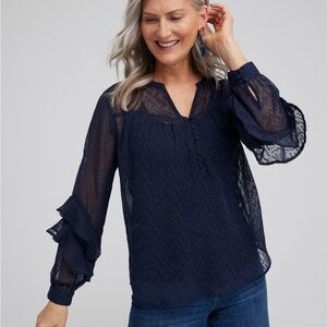 Chico’s Ruffle Sleeve Top